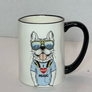 Signature Hipster Frenchie French Bulldog 17 ounce Stoneware Mug Animal Stylist